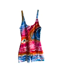 Coral Sunset Jumpsuit Romper - Small