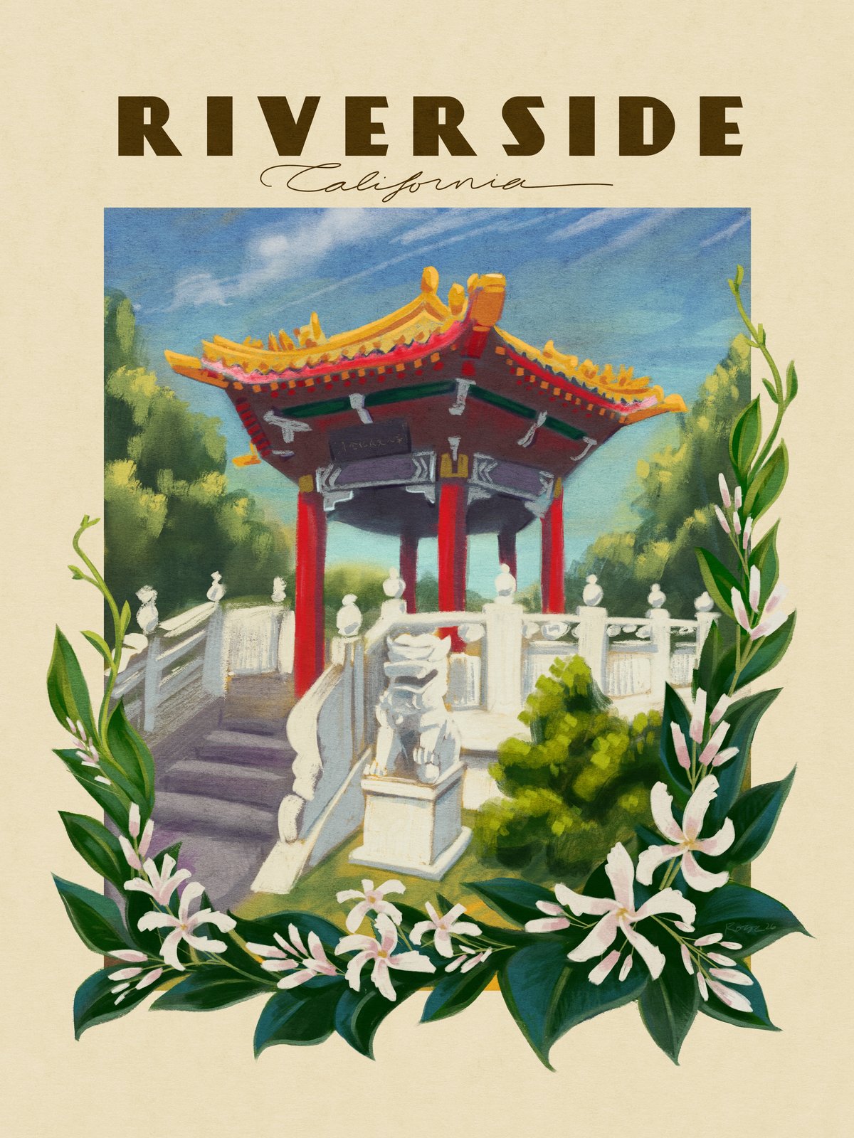 Image of Riverside Chinese Pavilion Poster