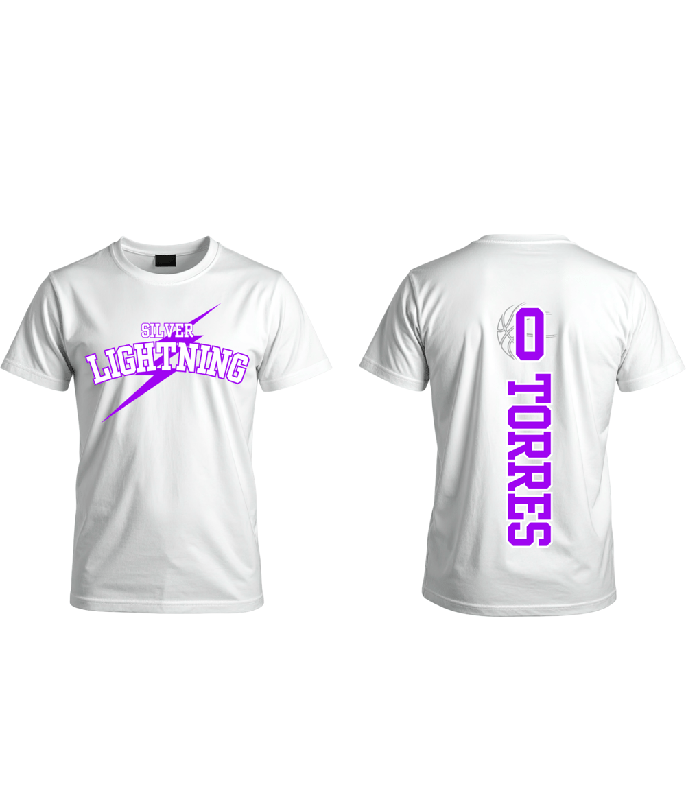 Image of Silver lightning white Tee