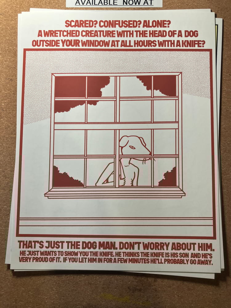 Image of dogman warning print
