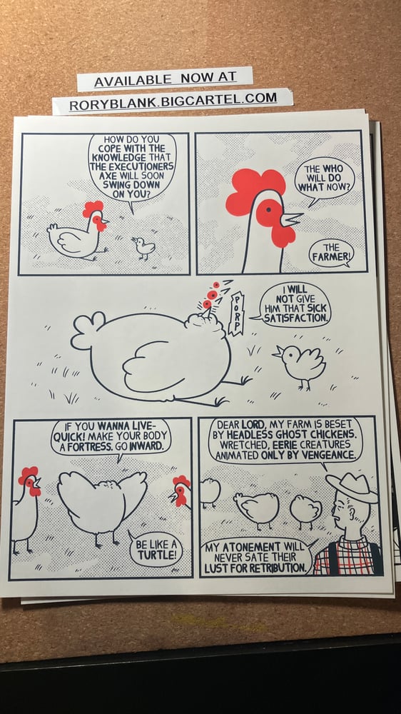 Image of headless chicken print