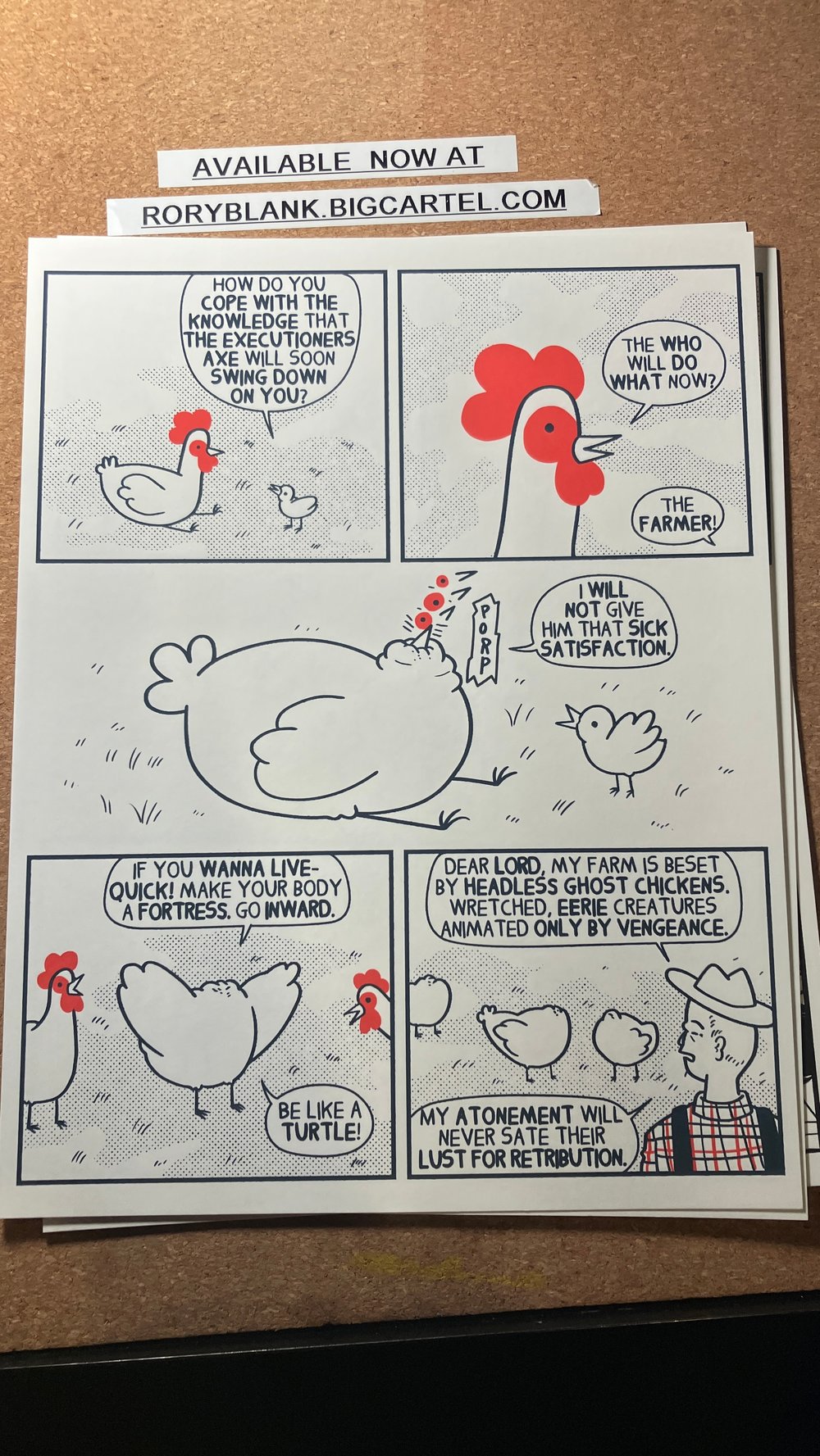 Image of headless chicken print