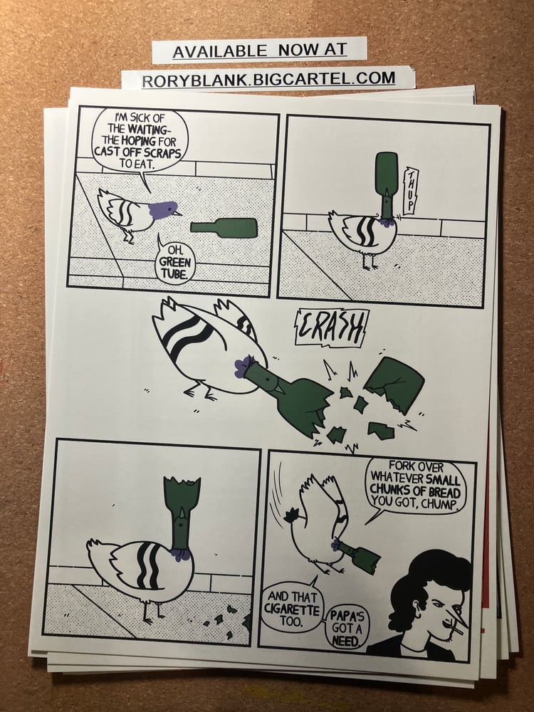 Image of pigeon bottle print