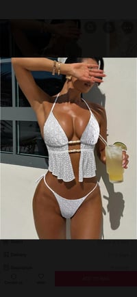 Beading halter bikini