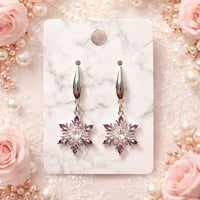 SILVER PURPLE STONES WITH CZ CENTER