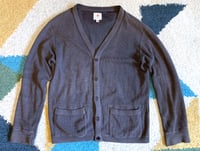Image 1 of UES flat head jeans knit cotton cardigan, size 4 (fits L)