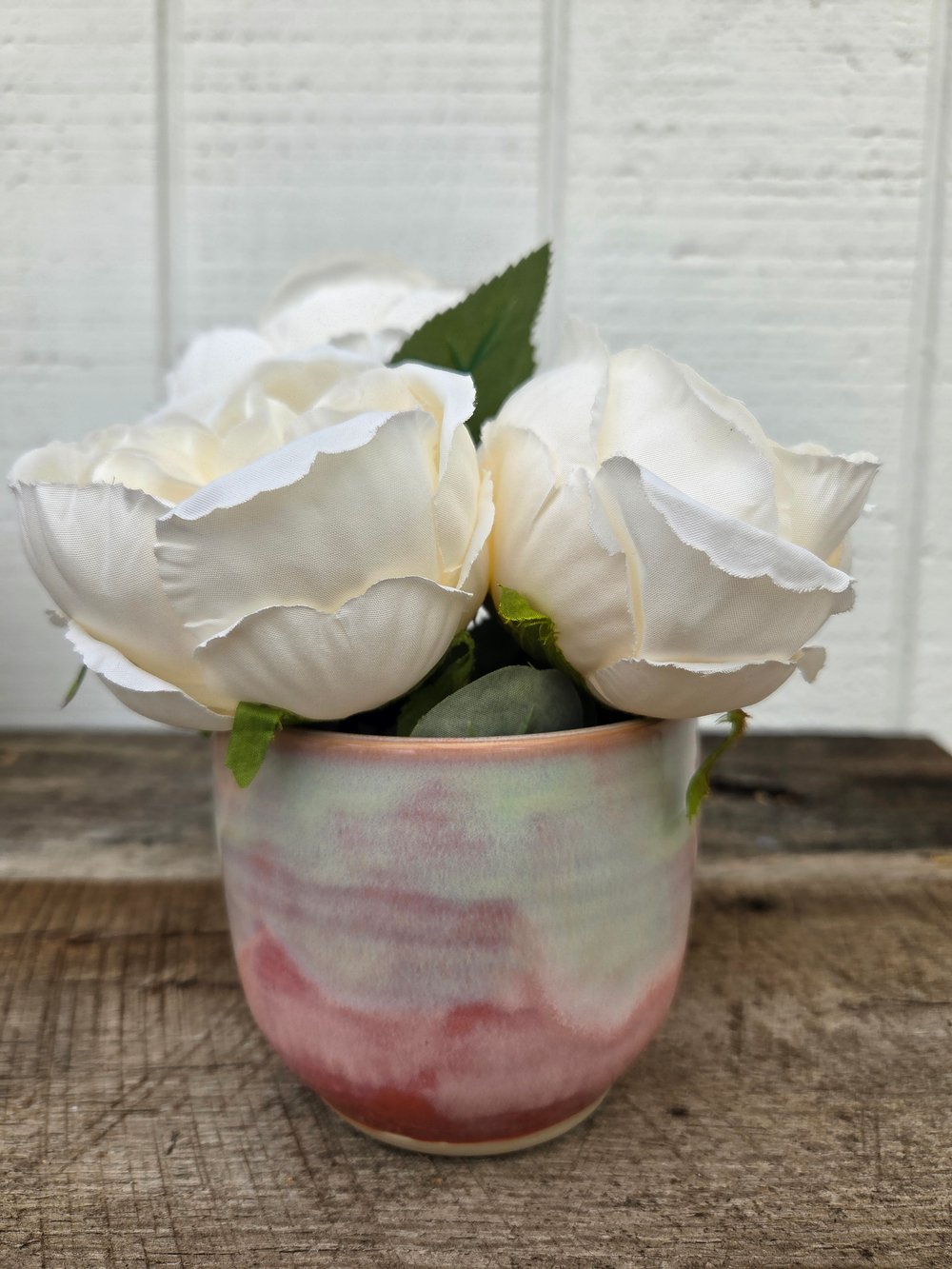 Image of Pink and green pot