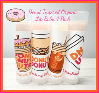 Image 1 of Donut Inspired Organic Lip Balm Party Favor Four Pack 