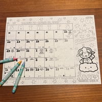 Image 2 of Colorable April 2026 Calendar | Monthly Overview with Lunar/Solar Phases +. Key Dates