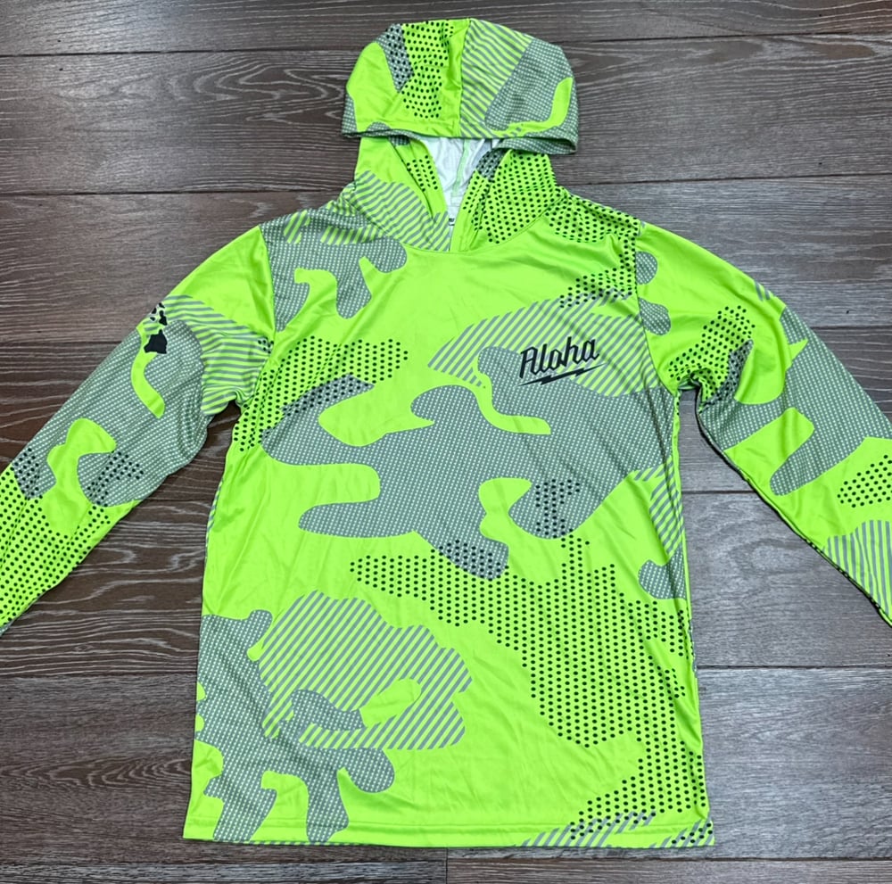 Image of HA'AHEO MEN'S DRI FIT HOODIE GRN