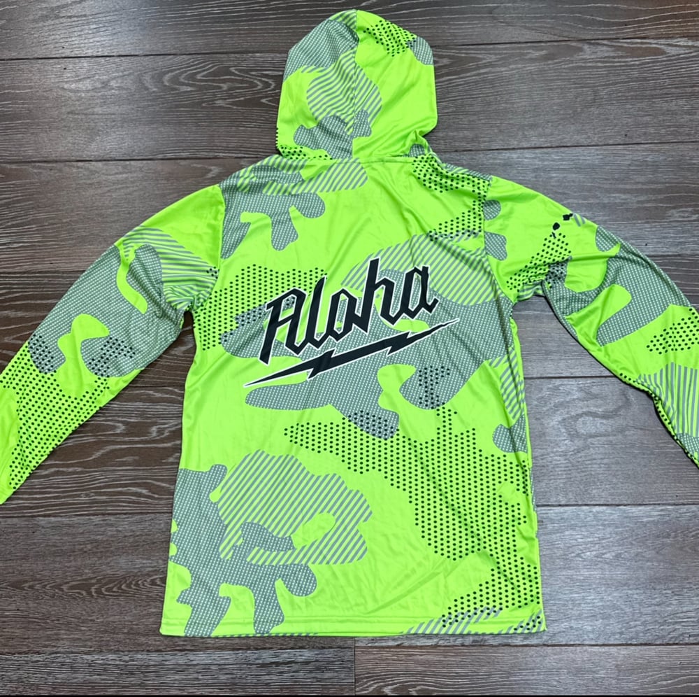 Image of HA'AHEO MEN'S DRI FIT HOODIE GRN