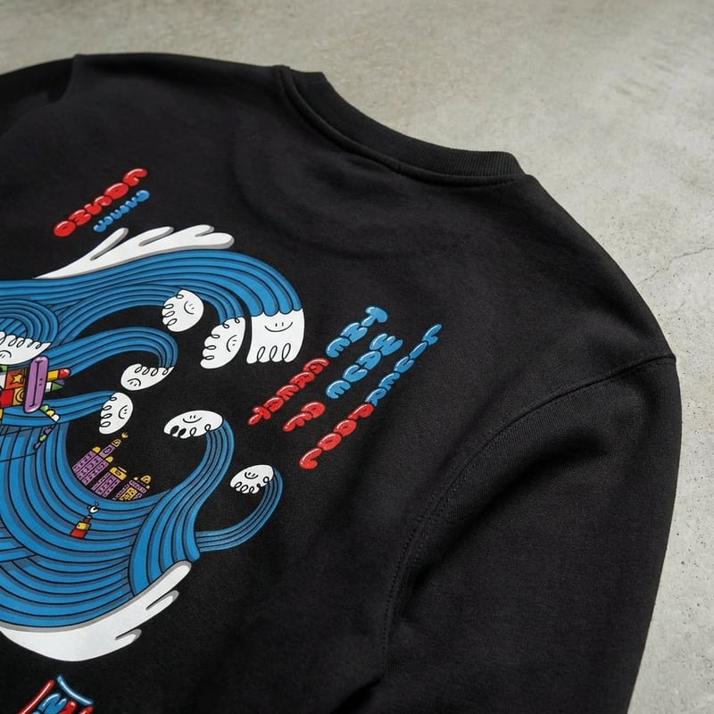 Cosmos Collection Great Wave Black Sweater