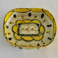 Image 1 of Soap dishesYellow pattern