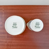 Image 3 of Arabia Finland Krokus Black and White Sugar Bowl and Creamer