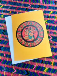 Image 1 of Mayan Calendar 5x7 Greeting Card, Wheel of Time, Blank (Digital Download)