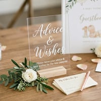 Advice & Wishes Acrylic Sign | Baby Shower Decor