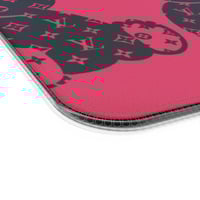 Image 18 of LED Wireless Charging Gaming Mouse Pad — 'Rest Here' Purple Teddy Bear Design