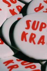 Image 4 of Button SUPERKRAFT - Textile 44 mm  / Weiss-Rot