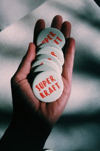 Image 1 of Button SUPERKRAFT - Textile 44 mm  / Weiss-Rot