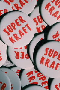 Image 9 of Button SUPERKRAFT - Textile 44 mm  / Weiss-Rot