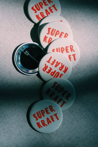 Image 6 of Button SUPERKRAFT - Textile 44 mm  / Weiss-Rot