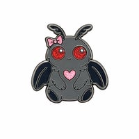 Image 1 of Kawaii Mothman Enamel Pin | Cute Goth Cryptid Pin