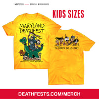 Image 3 of Maryland Deathfest XXI (2026) Yellow T-shirt Design #4 (pre-order)