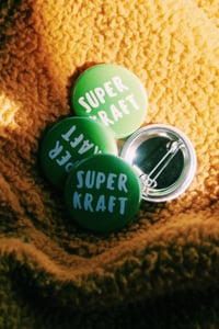 Image 5 of Button SUPERKRAFT - 37 mm  / Grün-Weiss