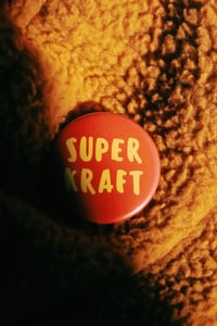Image 2 of Button SUPERKRAFT - 37 mm  / Zinnoberrot-Gelb