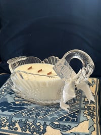 Image 3 of Godinger Lead Crystal Swan Inspired by Baccarat Rouge No 540 Wooden Wick Soy Candle