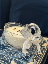 Image 7 of Godinger Lead Crystal Swan Inspired by Baccarat Rouge No 540 Wooden Wick Soy Candle