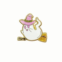 Image 1 of Ghost Enamel Pin | Cute Witch Ghost Halloween Pin