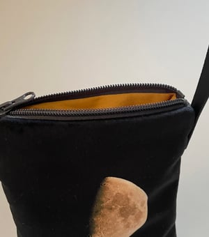 Image of Moon, crossbody velvet and waxed canvas phone bag