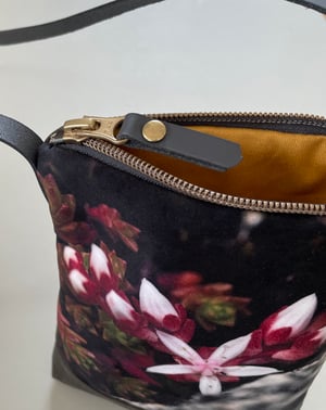 Image of Starflower, crossbody velvet and waxed canvas phone bag