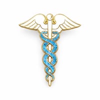 Image 1 of Caduceus Enamel Pin – Staff of Hermes Symbol Pin