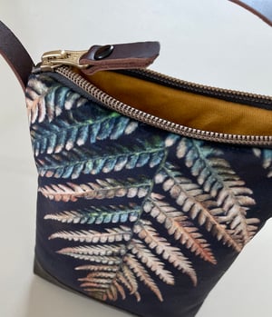 Image of Fern, crossbody velvet and waxed canvas phone bag