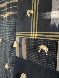 Image 4 of Reserved for Minh/ Boro Blanket with white cotton tassels