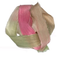 Image 2 of 5PC. COCONUT PALMS 45" Hand Dyed Raw Edge Silk Craft Making Ribbon/Hand made  Hand Dyed 