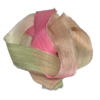 Image 4 of 5PC. COCONUT PALMS 45" Hand Dyed Raw Edge Silk Craft Making Ribbon/Hand made  Hand Dyed 