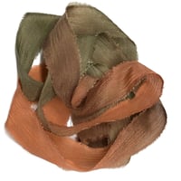 Image 3 of 5PC. CACTUS FLOWERS  45" Hand Dyed Raw Edge Silk Craft Making Ribbon/Hand made  Hand Dyed 