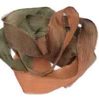 Image 5 of 5PC. CACTUS FLOWERS  45" Hand Dyed Raw Edge Silk Craft Making Ribbon/Hand made  Hand Dyed 