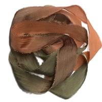 Image 7 of 5PC. CACTUS FLOWERS  45" Hand Dyed Raw Edge Silk Craft Making Ribbon/Hand made  Hand Dyed 