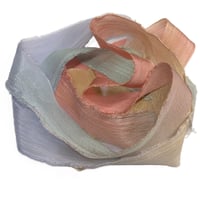 Image 5 of 5PC. BOTANICALS 45" Hand Dyed Raw Edge Silk Craft Making Ribbon/Hand made  Hand Dyed 