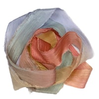 Image 7 of 5PC. BOTANICALS 45" Hand Dyed Raw Edge Silk Craft Making Ribbon/Hand made  Hand Dyed 