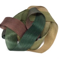 Image 1 of 5PC, CHAMELEON 45" Hand Dyed Raw Edge Silk Craft Making Ribbon/Hand made  Hand Dyed 