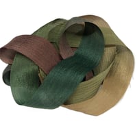 Image 2 of 5PC, CHAMELEON 45" Hand Dyed Raw Edge Silk Craft Making Ribbon/Hand made  Hand Dyed 