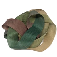 Image 3 of 5PC, CHAMELEON 45" Hand Dyed Raw Edge Silk Craft Making Ribbon/Hand made  Hand Dyed 