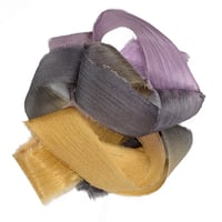 Image 1 of 5PC. GHOST STORY   45" Hand Dyed Raw Edge Silk Craft Making Ribbon/Hand made  Hand Dyed 