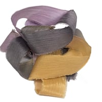 Image 4 of 5PC. GHOST STORY   45" Hand Dyed Raw Edge Silk Craft Making Ribbon/Hand made  Hand Dyed 