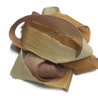 Image 4 of 5PC. HARVEST 45" Hand Dyed Raw Edge Silk Craft Making Ribbon/Hand made  Hand Dyed 